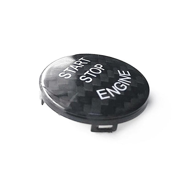 Car Carbon Fiber Engine Start Button Decoration Cover Trim for BMW E Chassis (Black)