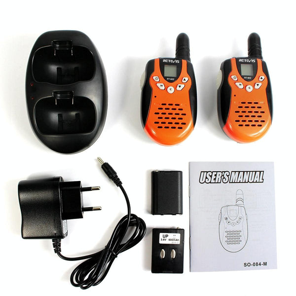 1 Pair RETEVIS RT602 0.5W EU Frequency 446.00625-446.09375MHz 8CHS Handheld Children Walkie Talkie, EU Plug