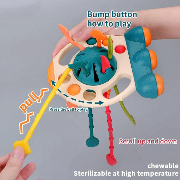 Baby Puzzle Fun Finger Pumping Toys Enlightenment Early Teaching Toys, Style: Rocket (Red)