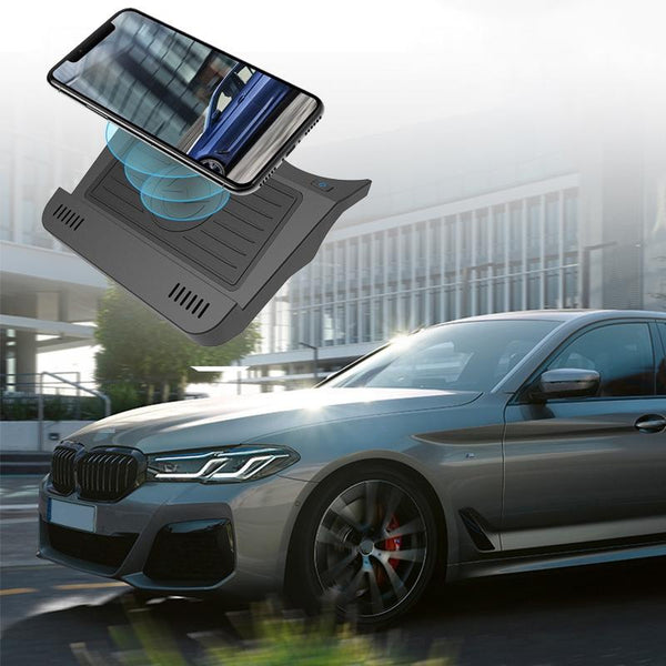 10W Car Fast Charging Wireless Charger for BMW 5 Series 2017-2021 / 6 Series 2018-2019, Left Driving(Black)