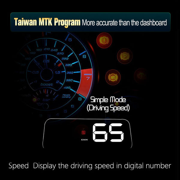 T900 GPS HUD Head-Up Display, Speed, Mileage, Voltage, Fatigue Alarm (Green)