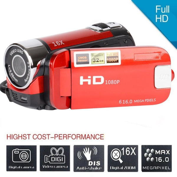 16X Digital Zoom HD 16 Million Pixel Home Travel DV Camera, US Plug(Black)