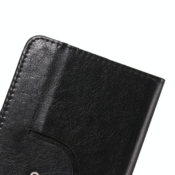 5.5-6.3 Inch Universal Crazy Horse Texture 360 Degree Rotating Carry Case with Holder & Card Slot for Galaxy Mega 6.3 / i9200(Black)
