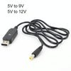 2pcs DC 5V To 12V USB Booster Cable Mobile Power Router Power Cord