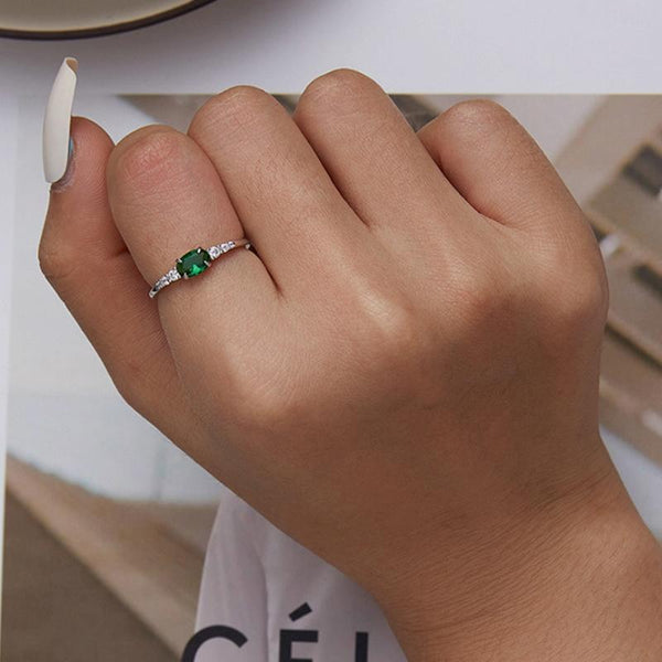 Sterling Silver S925 Zircon Ring Platinum Plated Ring, Size: No.7(BSR265)