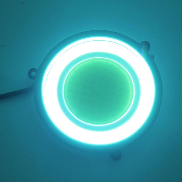 2 PCS DC 12V 10W 6000K Circular Car DRL Daytime Running Lights Lamp(White Light + Ice Blue Light)