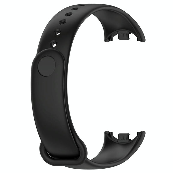 For Xiaomi Mi Band 8 Solid Color Silicone Plug Replacement Watch Band(Black)