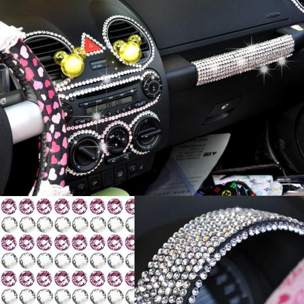 4mm Glitter Crystal Diamond Decoration / Shining Rhinestone Sticker for Car Sticker & Cell Phone Ornament(Pink White)