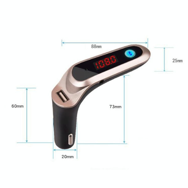 S7 Smart Digital Display Music Player Calling Car Charger, Color: Black