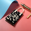 Leopard Print Knitted Mini Crossbody Phone Bag For 6.9 inch and Below Phones(Black)