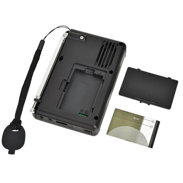 K-603 Portable FM / AM / SW Full Band Stereo Radio, Support BT & TF Card (Black)