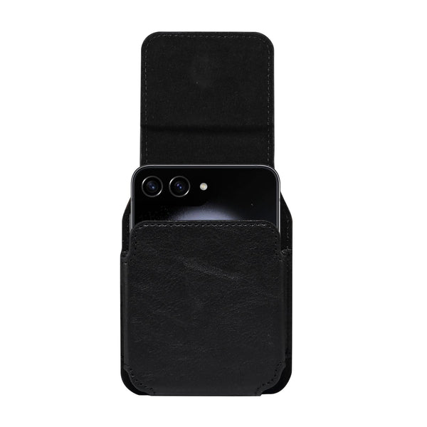 Folding Screen Mobile Phone Waist Hanging Universal Clutch Bag(Black)