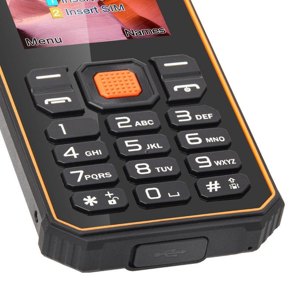 UNIWA S2 IP68 Rugged Keypad Phone, 2.4 inch Mediatek MT6261, 2500mAh Battery, 21 Keys, Network: 2G (Black+Orange)