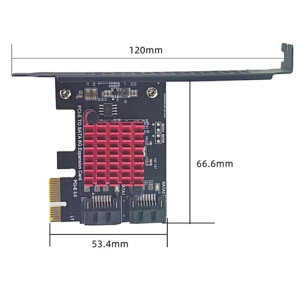 PCI-E 1X GEN3 To SATA3.0 Expansion Card 2 Ports 6Gbps Transfer Expansion IPFS Hard Disk