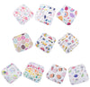 10 PCS Baby Cotton Saliva Handkerchief Cartoon Small Square Face Towel Color Random Delivery(Color Mixture)