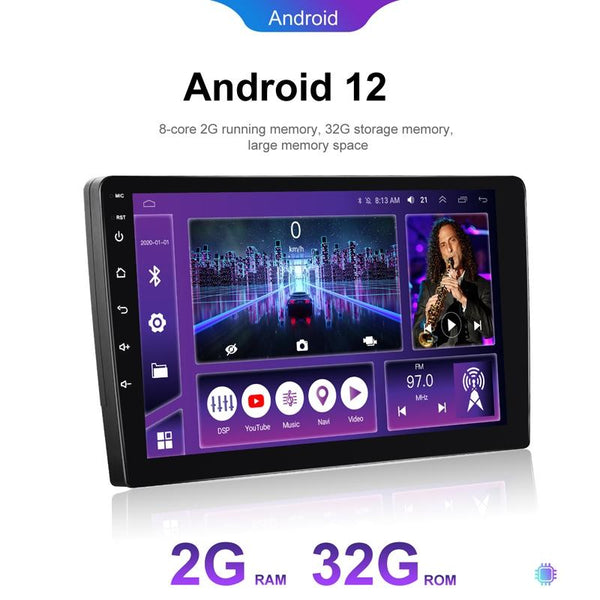 Universal 9 Inch 8 Core CarPlay Android Navigation Car Center Control All-In-One Monitor, Memory: 2+32G(Standard+AHD Camera)