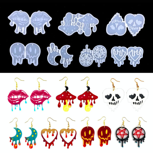 Halloween DIY Earrings Mould Pendant Decoration Silicone Mould, Style: 5774(White)