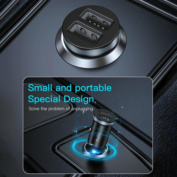 TOTU CC-3 2.1A Dual USB-A Port Car Charger(Grey)