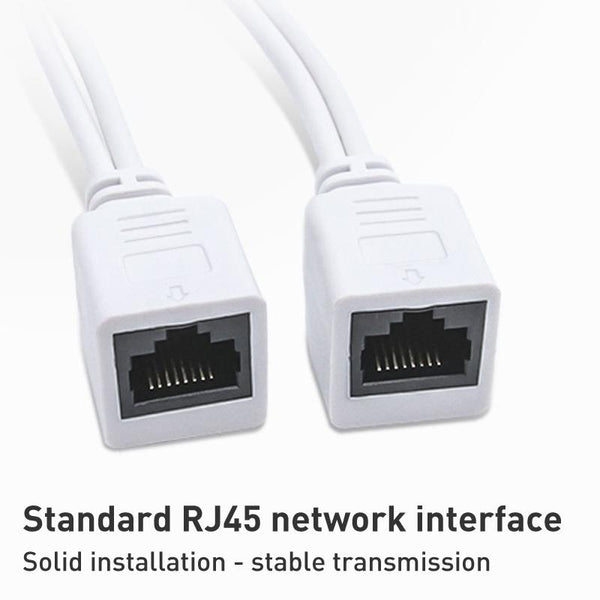 RJ45 PoE Injector Splitter Kit - 2.1x5.5mm Black