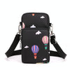Crossbody Mobile Phone Bag Vertical Wallet Arm Bag With Headphone Hole(Black Balloon)