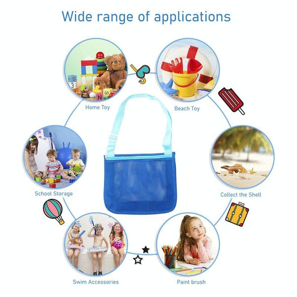Children Shell Collection Bag Beach Toys Organizer Storage Bag(Orange Light Gray)