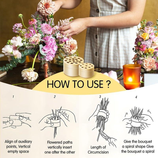 Spiral Ikebana Stem Holder for Vases DIY Bouquet Twister Flower Arrangement Holder, Size: Large(Yellow)