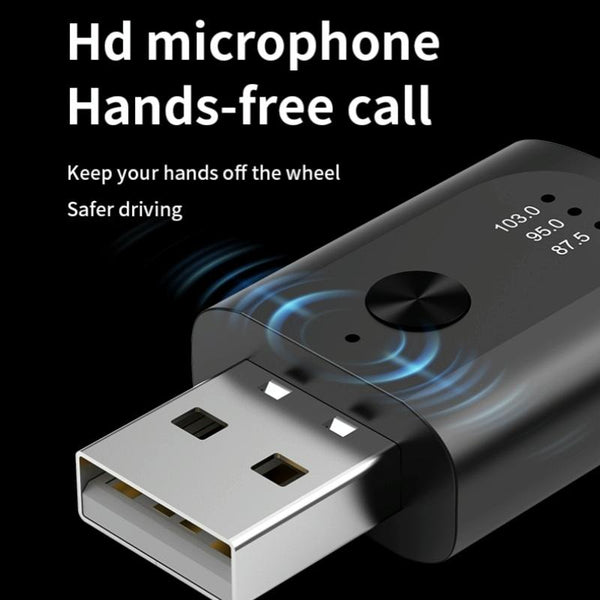 M08 USB Bluetooth 5.3 Adapter Hands-Free Call Car Wireless Audio Receiver