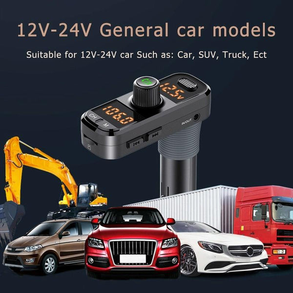 BC70 Car Bluetooth 5.0 FM Transmitter Radio Adapter Dual Display Wireless Handsfree Call MP3 Music Player QC3.0 PD USB Charger