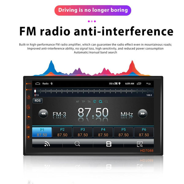 A2769 7 Inch Android Navigation WIFI Version 2+16G Vehicle Machine Central Control Large Screen, Spec: Standard+12Lights Camera