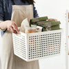 Plastic Storage Basket Desktop Sundry Organizer Frame Toys Kitchen Snacks Storage Box, Style: Shallow Small Pink