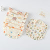Baby Feeding Bib Ruffle Infants Saliva Towel Soft Cotton Burp Cloth, Style: Yellow Lemon