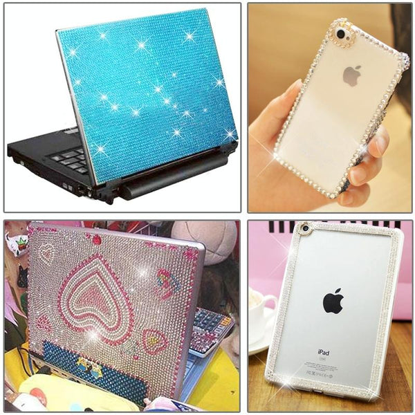 4mm Glitter Crystal Diamond Decoration / Shining Rhinestone Sticker for Car Sticker & Cell Phone Ornament(Pink White)