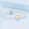 BSC737 S925 Sterling Silver Illusion Heart Charm Beads Glass Bracelet Beads