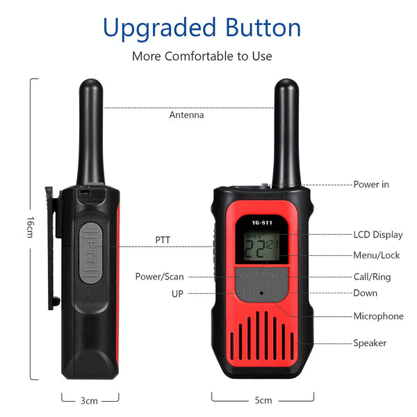 1 Pair YG-811 0.5W Children Handheld Wireless Walkie-Talkie Random Colour Delivery