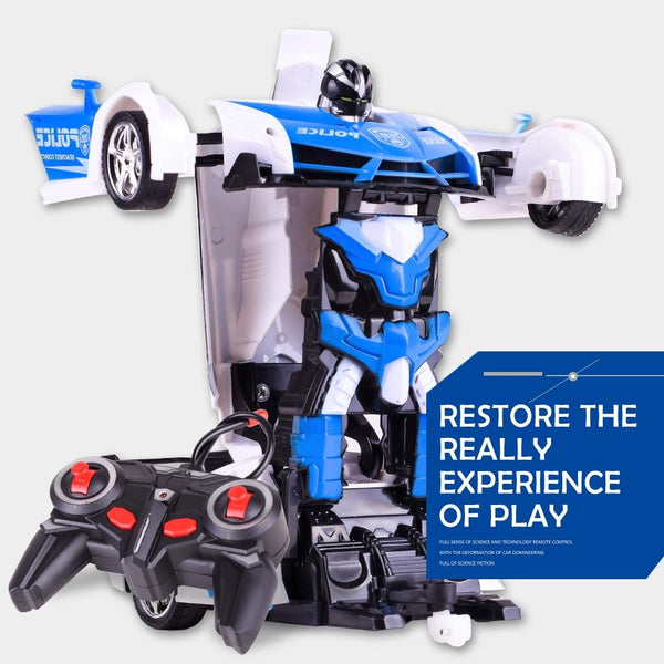 1023 4 Channels Remotely Deformed Car Toy Car(Blue)