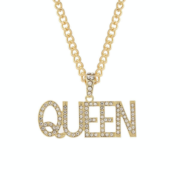 N2106-14 Queen Exaggerated Hip Hop Style Necklace Collarbone Chains