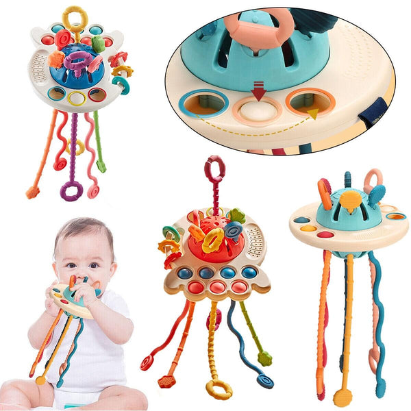 Baby Puzzle Fun Finger Pumping Toys Enlightenment Early Teaching Toys, Style: Space Hand Ball