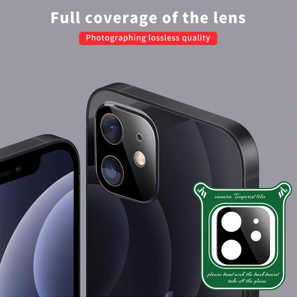 For iPhone 12 Silk Screen Luminous Ring Back Camera Lens Film