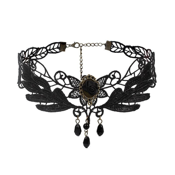 Fringe Lace Gothic Lolita Vintage Necklace,Style: 1535