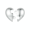 S925 Sterling Silver Platinum-plated Heart-shaped Puzzle Earrings(SCE1770)