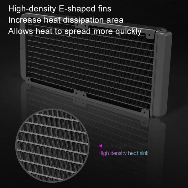 COOLMOON CM-YM-240T Digital ARGB Lens Edition Integrated Water Cooling CPU Cooler Temperature Display CPU Fan(White)