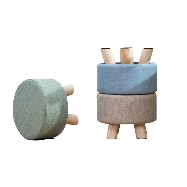 Fashion Creative Small Stool Living Room Home Solid Wood Small Chair(Grey)