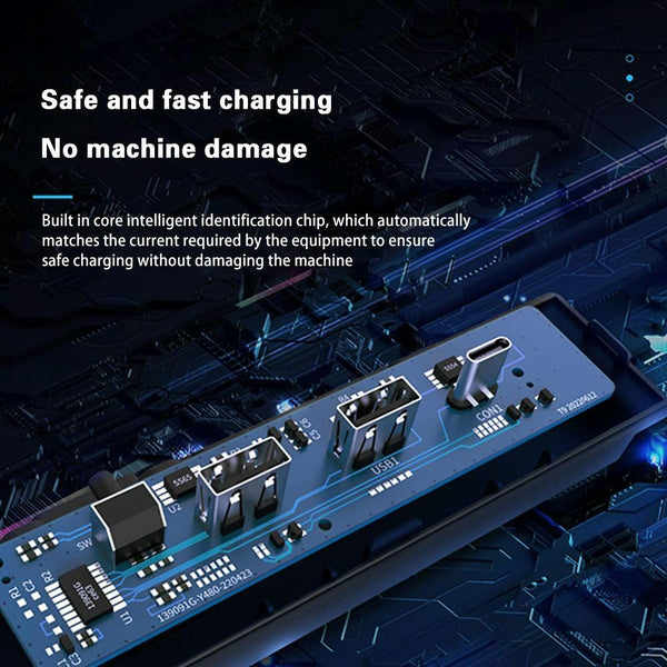 For Tesla Model 3/Y Car T09 Center Console 27W 3-in-1 USB Hub Docking Station(Gray Black)