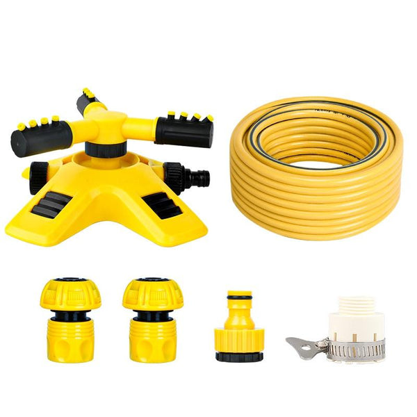 360 Degrees Rotating Watering Device, Style: With 4 PCS 6-point Connector and 10m 6-point Tube