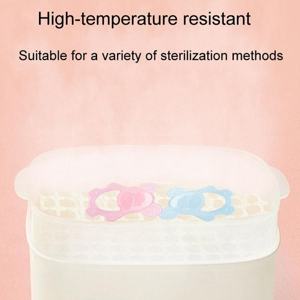 Baby Teething Stick Toys Childrens Silicone Bear Bites With Storage Box(Pink)