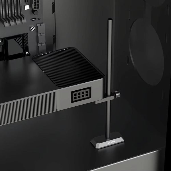 COOLMOON GH260 Desktop Computer Vertical Mounted Graphics Card Protection Shelf Metal Rod Magnetic Support Bracket, Color: GH260 Black