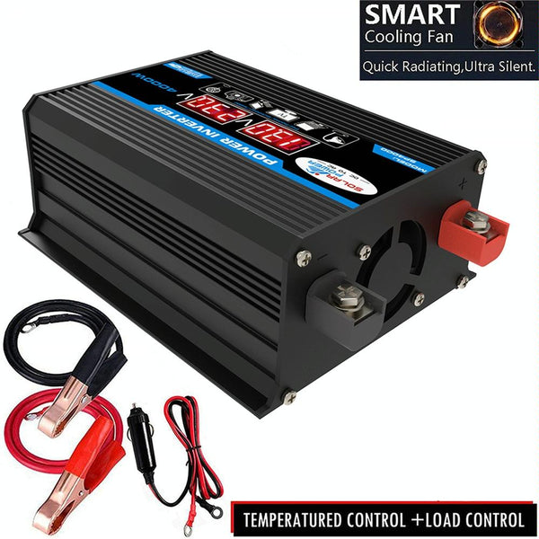 Tang II Generation 12V to 110V 4000W Modified Square Wave Car Power Inverter(Black)