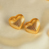 OPK GE907 1pair Vintage Heart Earrings Geometric Personalized Simple Stainless Steel Earrings