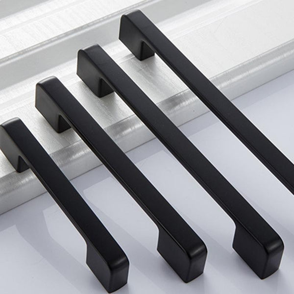 6613-128 Simple Cabinet Door Handle Drawer Wardrobe Zinc Alloy Handle (Black Red)