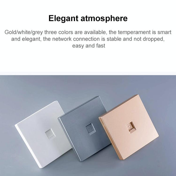 CAT.6 Shielded Pass-through Network Module, Single Port Panel + Shielded Pass-through(White)